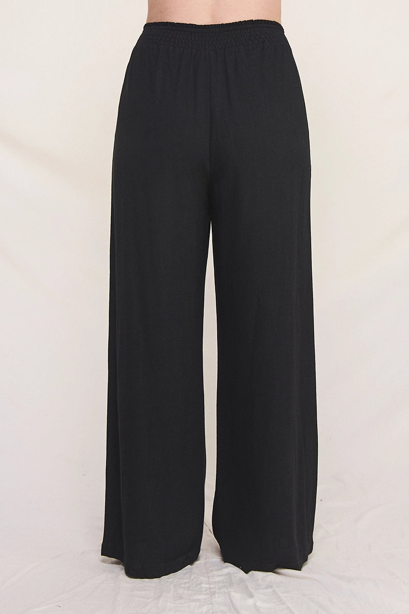 Plus Size Soft Linen Wide-Leg Pants