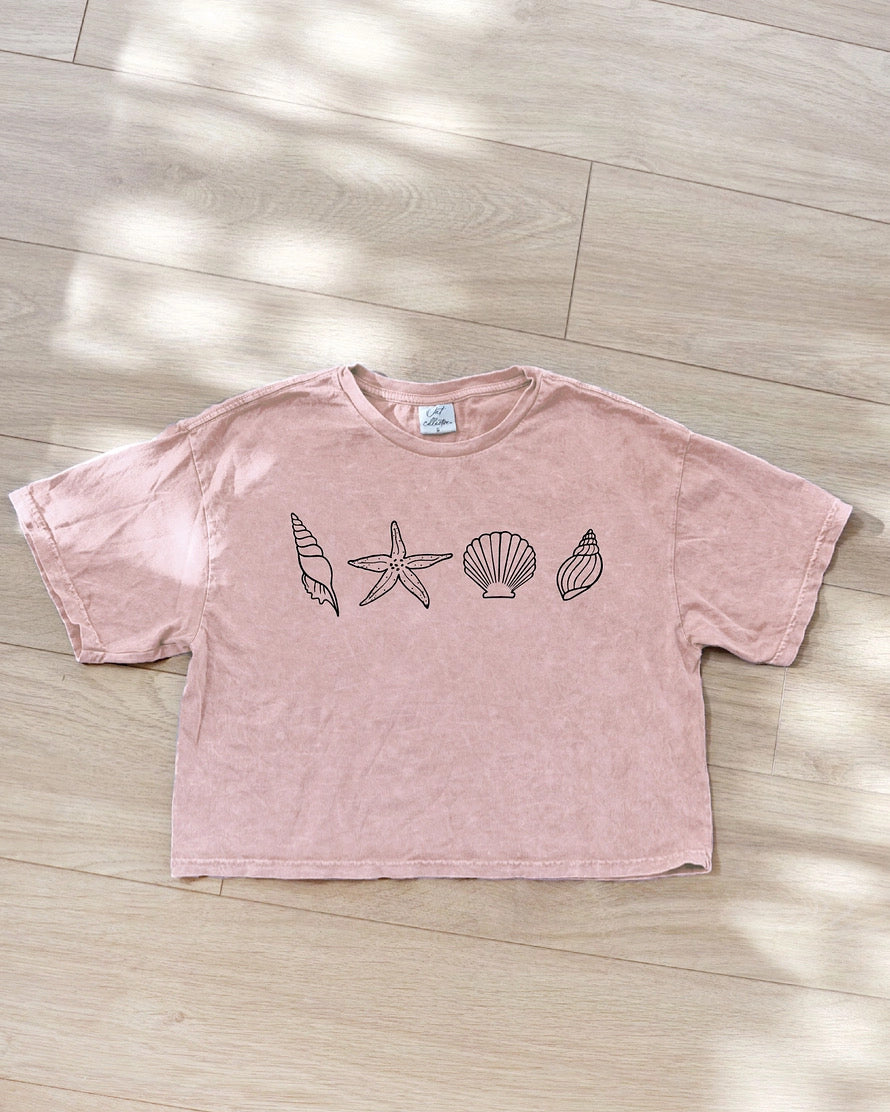 Cropped Seashell Mineral Top