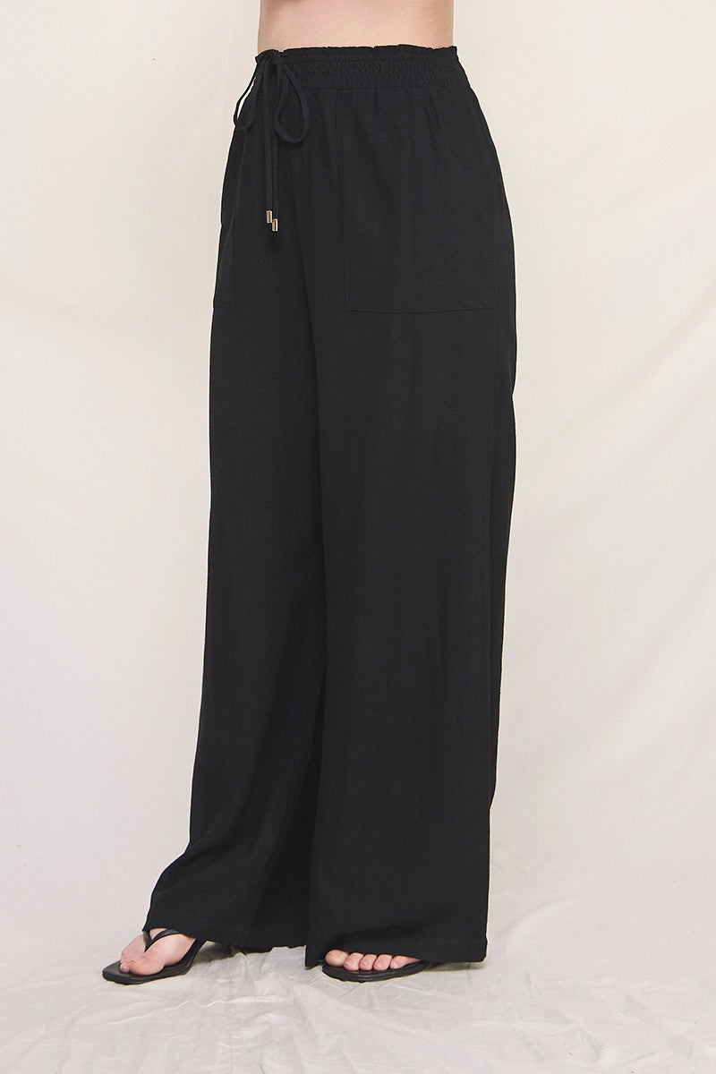 Plus Size Soft Linen Wide-Leg Pants