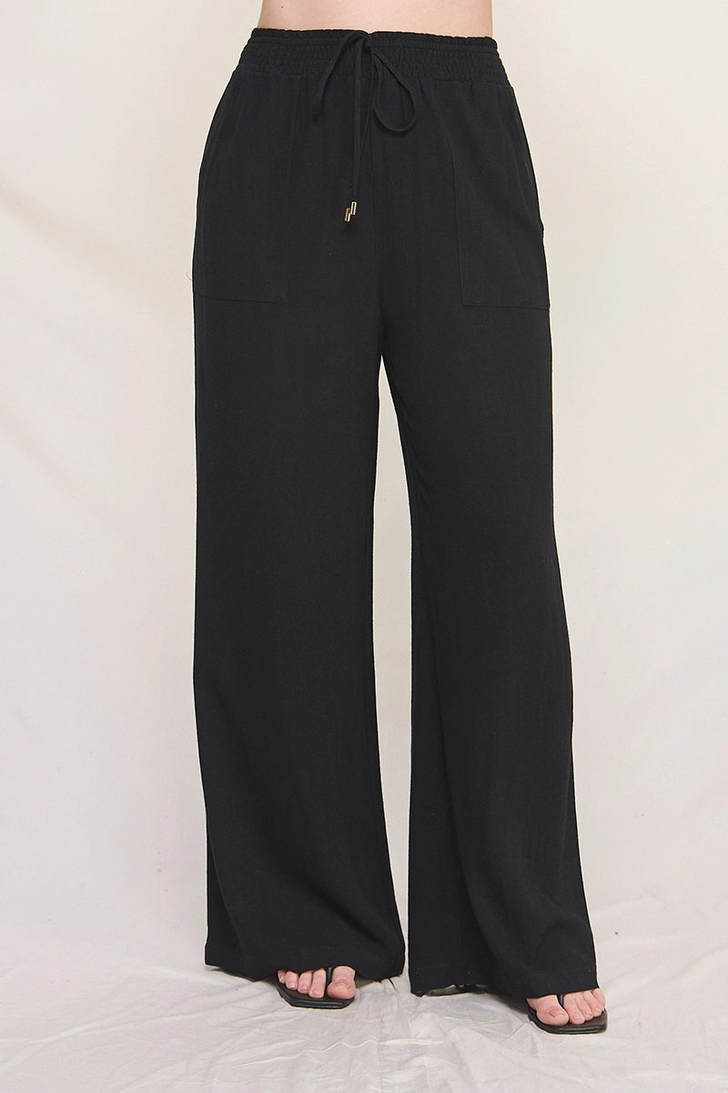 Plus Size Soft Linen Wide-Leg Pants