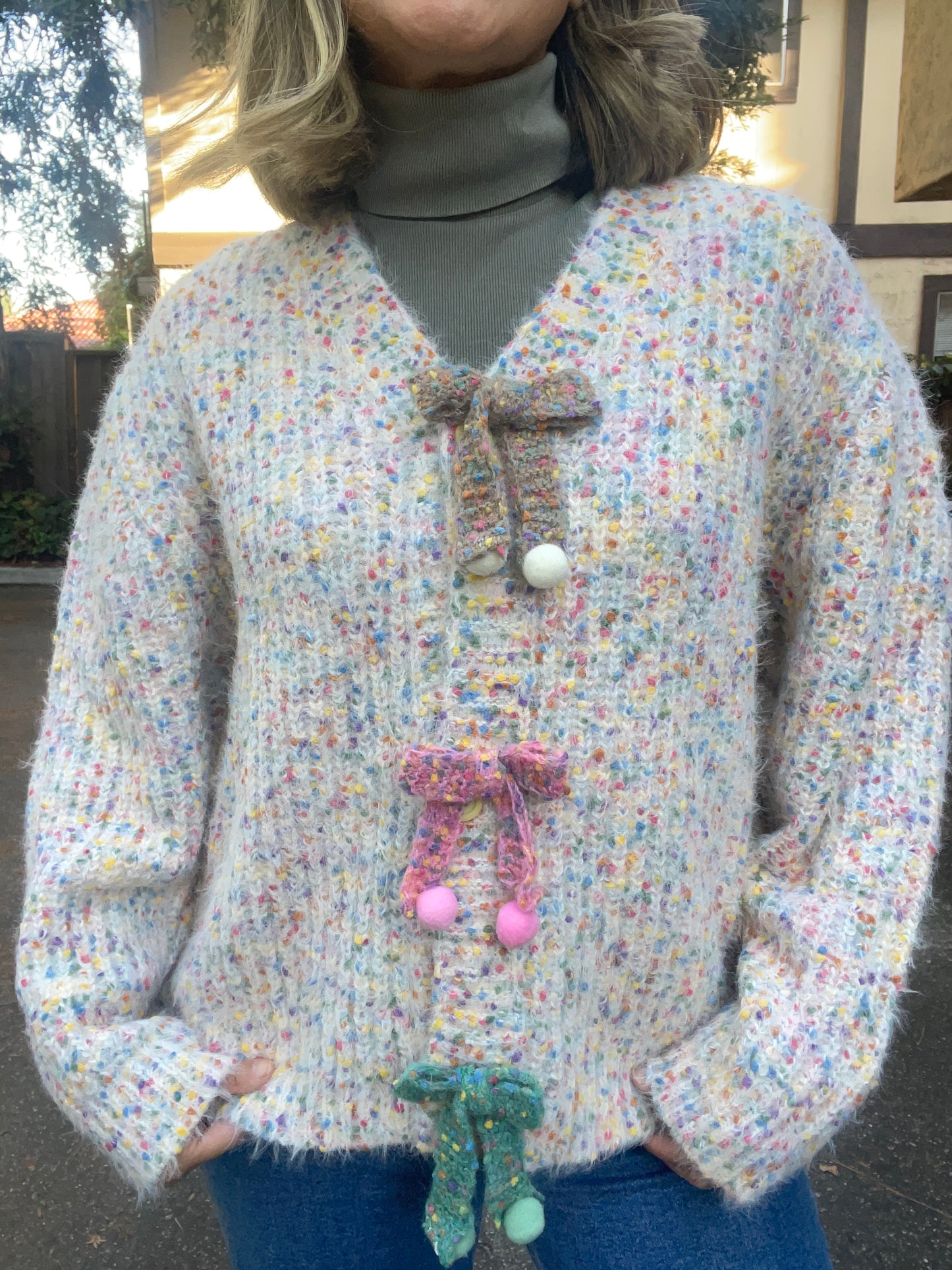 Ribbon Muli-Color Cardigan