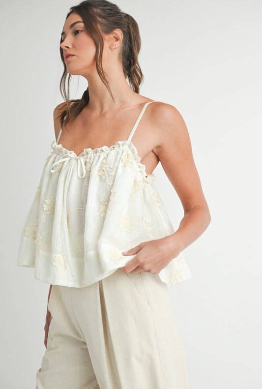Embroidered Floral Top