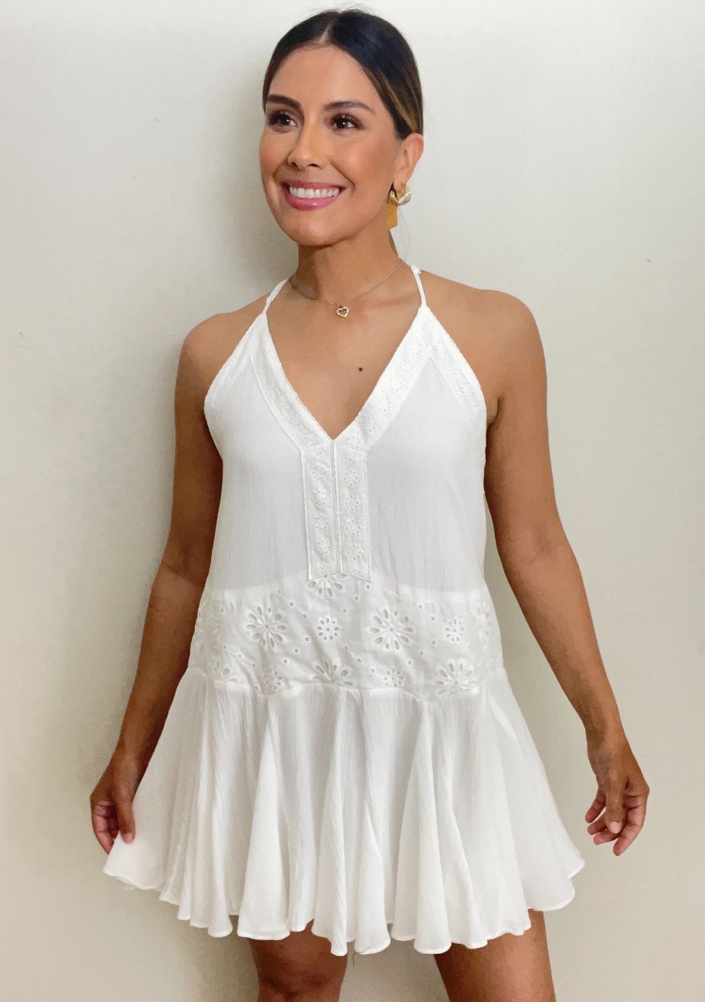 Eyelet V-Neck Cami Dress