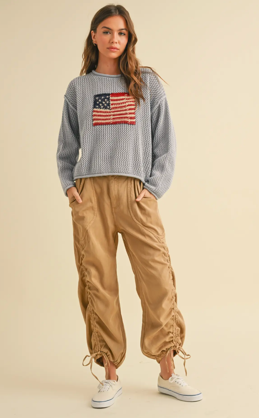 Flag Knitted Sweater Top
