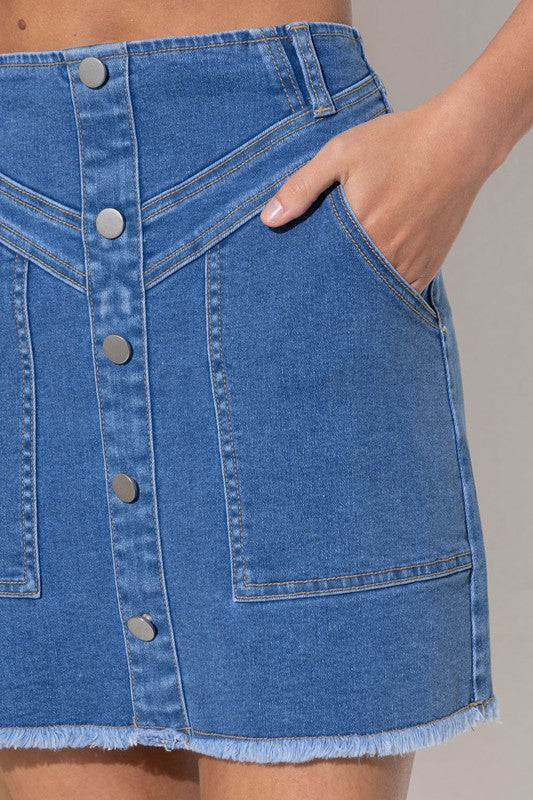 Stretch Denim Skirt