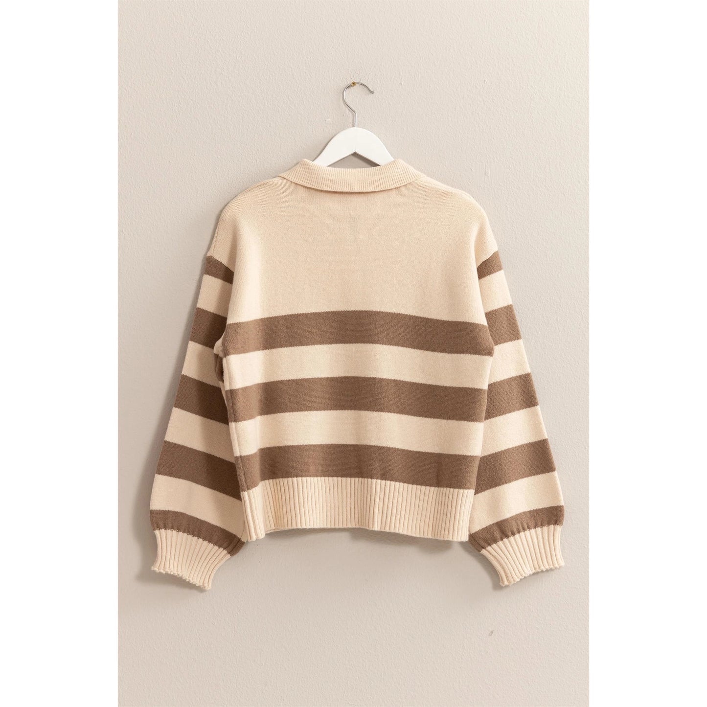 Collard Stripe Sweater