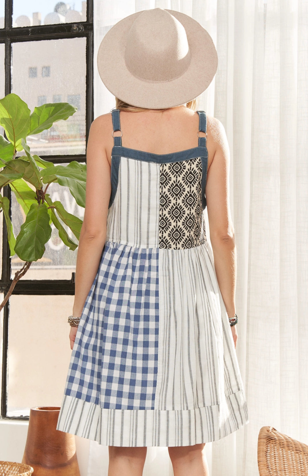 Patch Button Mini Dress