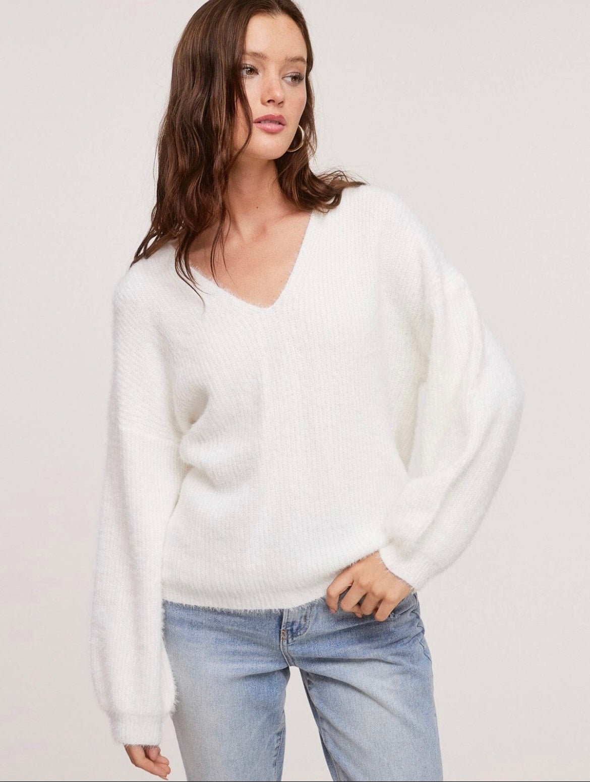 Women’s L/S Pullover Fuzzy Sweater