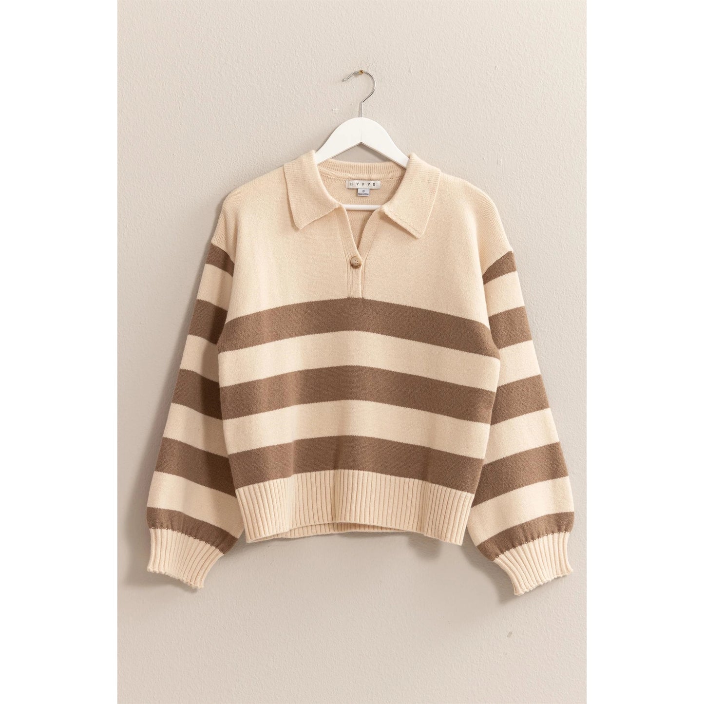 Collard Stripe Sweater