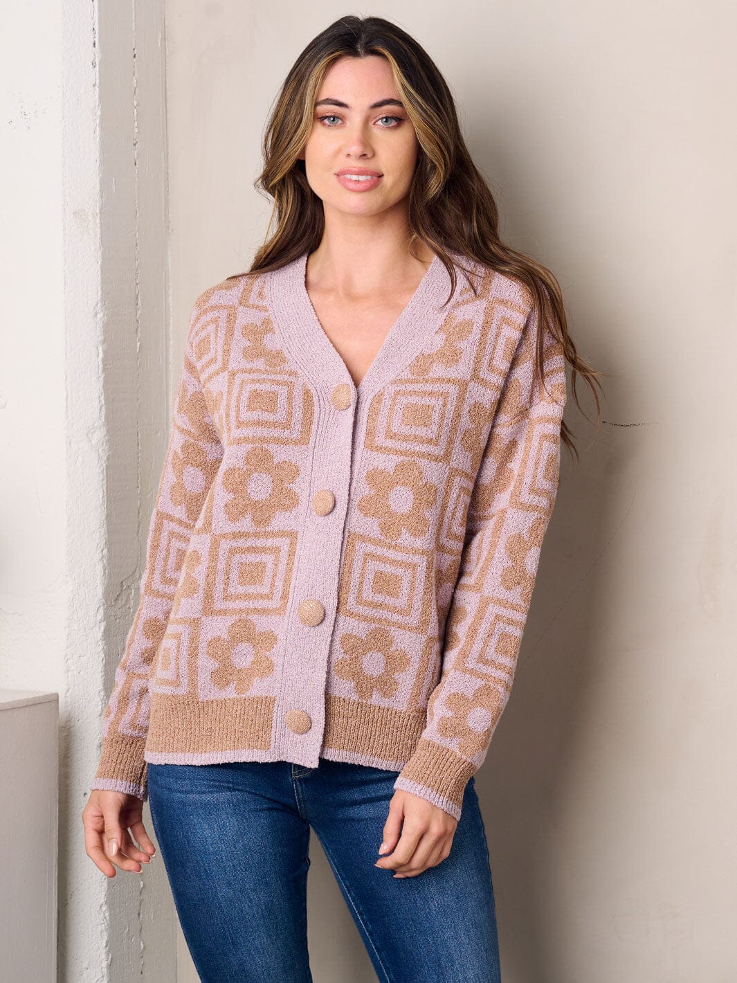 Women's Long Sleeve Multi-Print Sweater