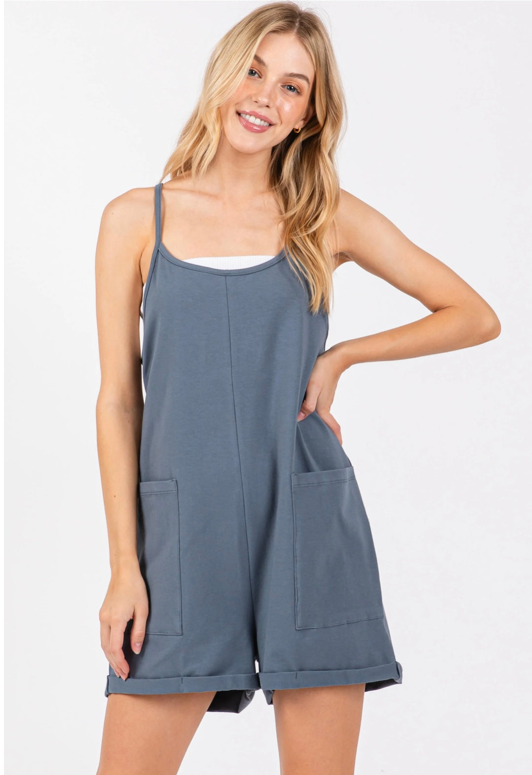 Patched Pocket Relaxed Romper