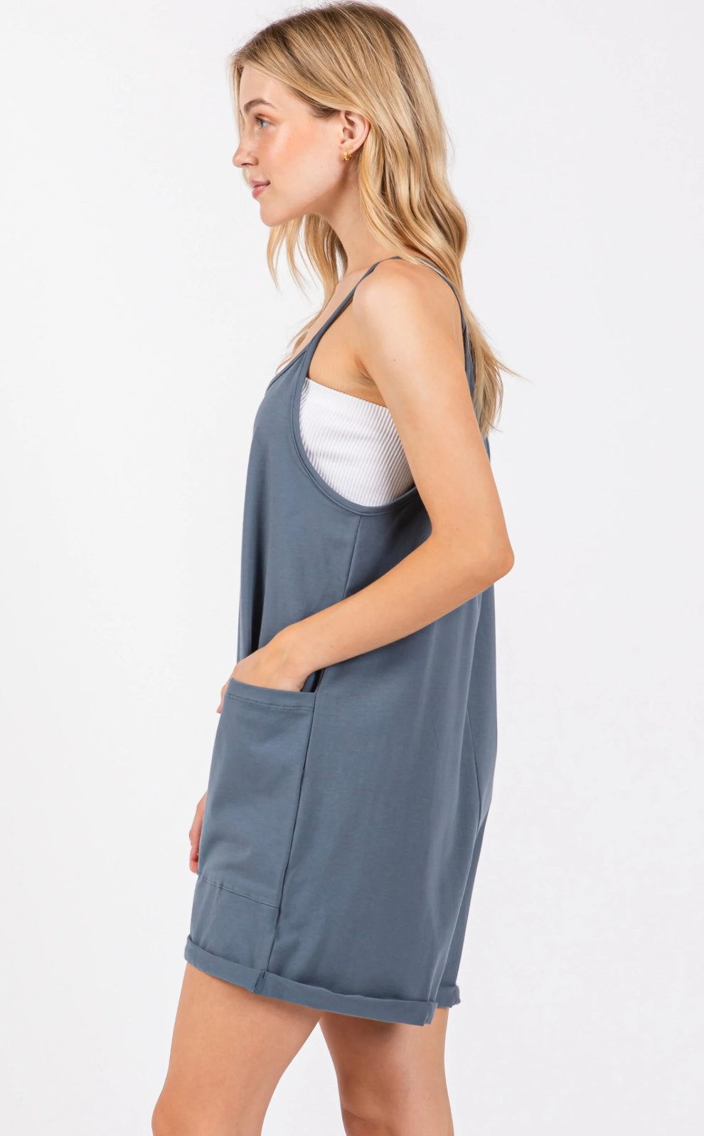 Patched Pocket Relaxed Romper