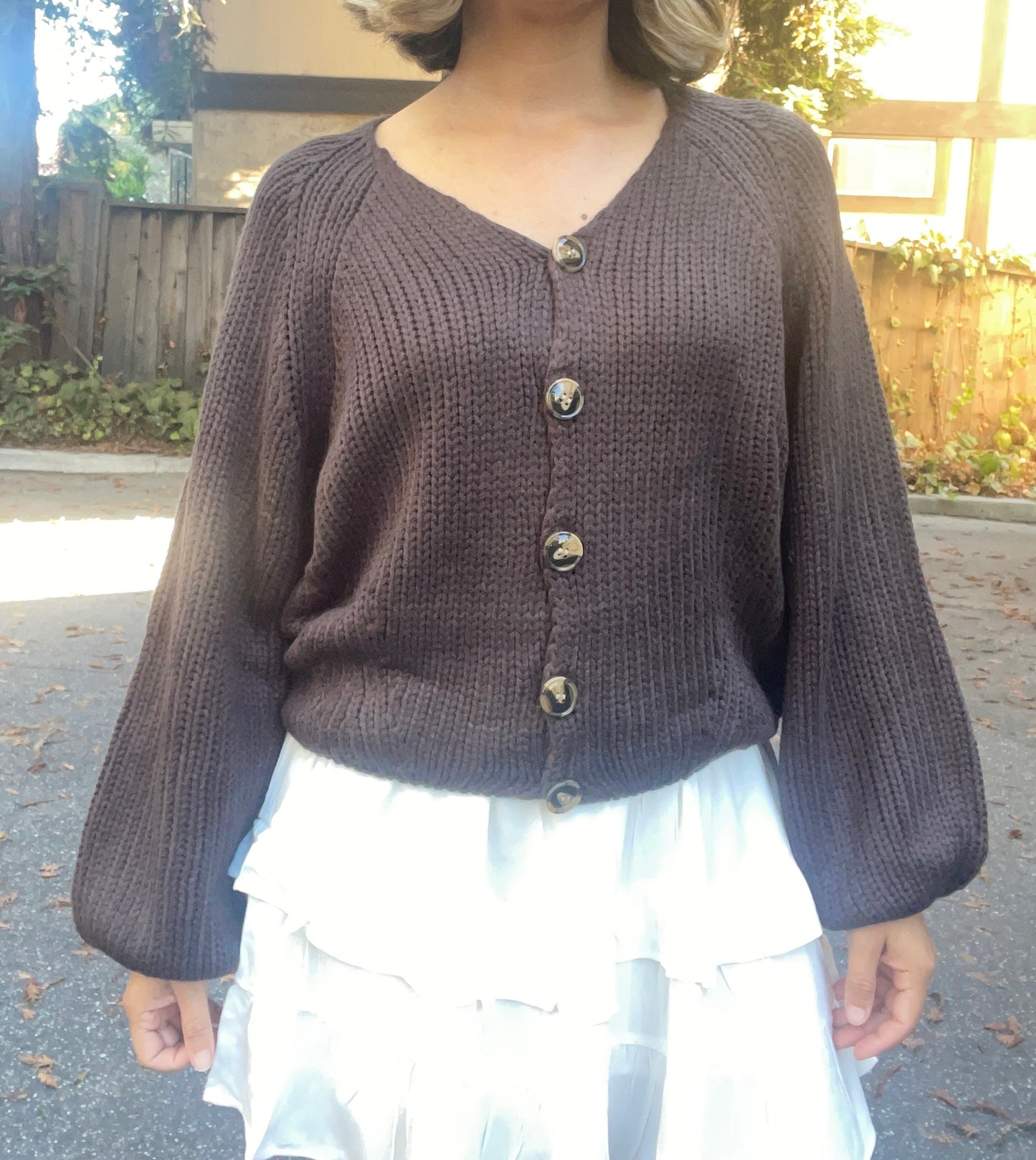 Chunky Button Front Sweater Cardigan