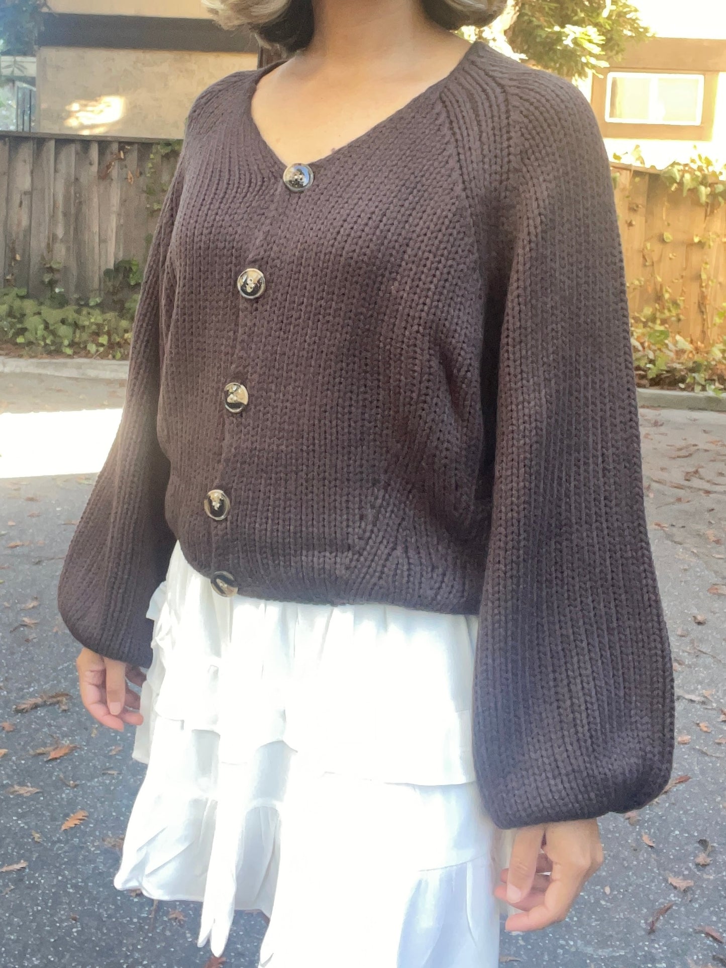 Chunky Button Front Sweater Cardigan