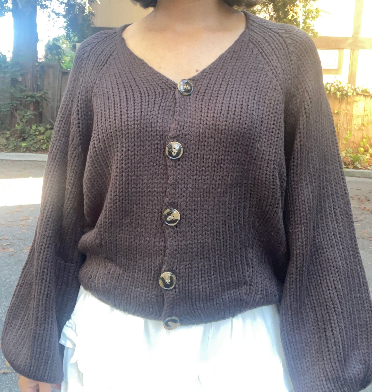 Chunky Button Front Sweater Cardigan