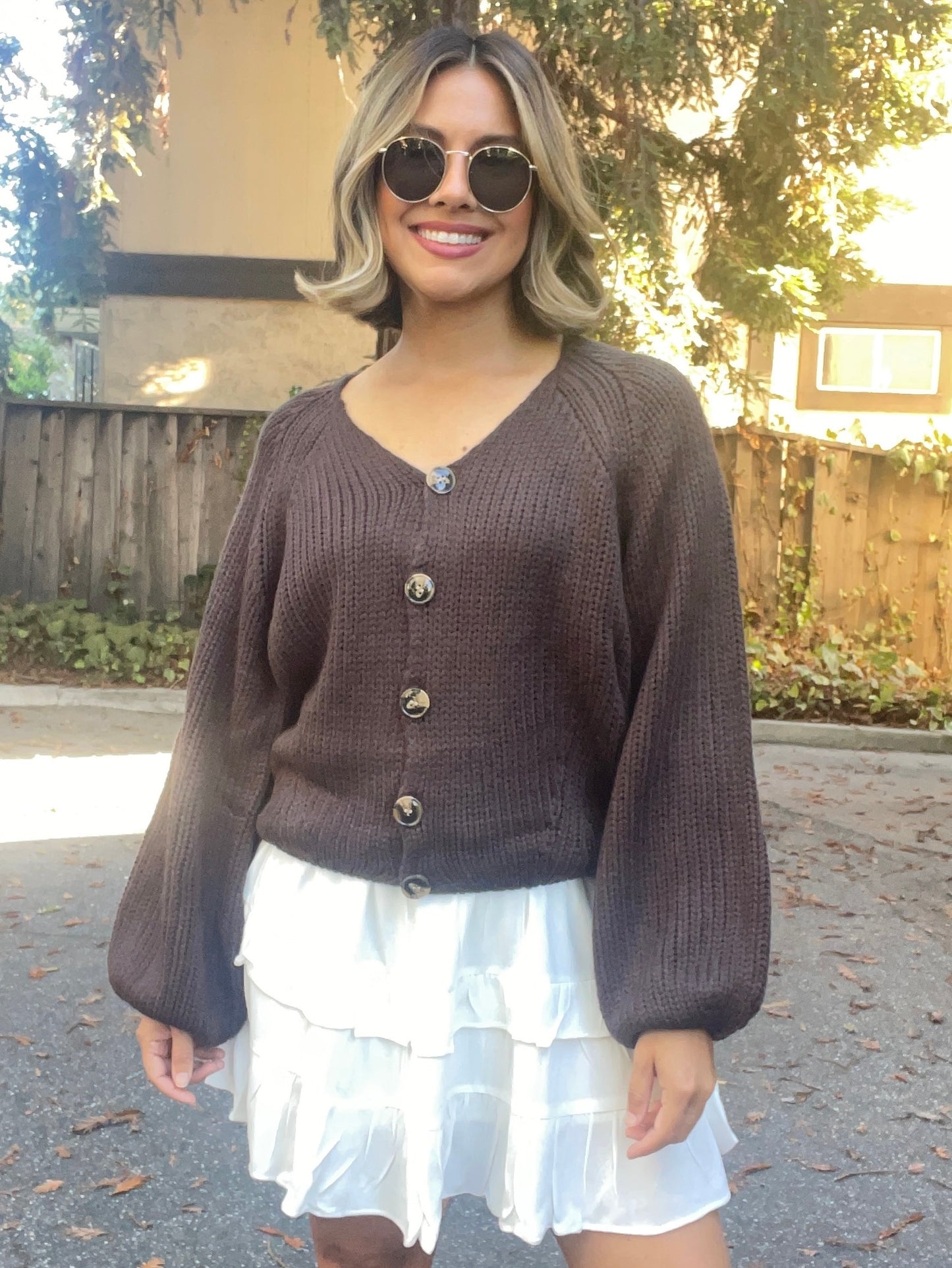 Chunky Button Front Sweater Cardigan