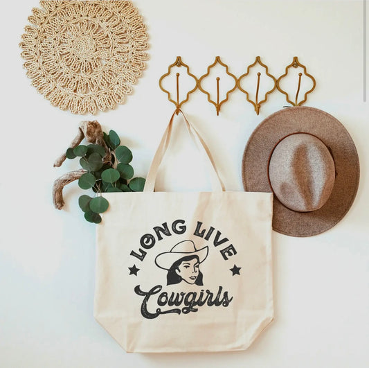 Long Live Cowgirls Tote / Thrifting & Coffee Tote - XL