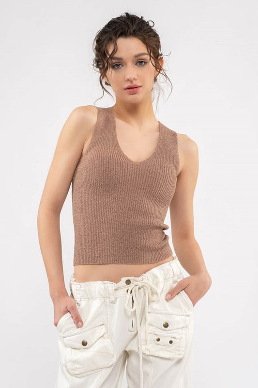 Knit V-Neck Tank Top