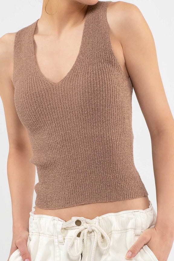 Knit V-Neck Tank Top