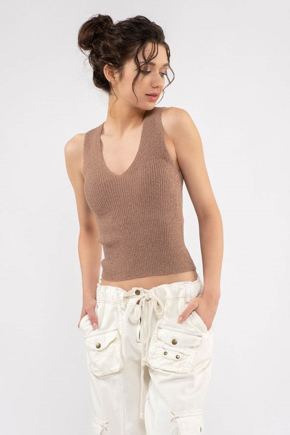 Knit V-Neck Tank Top