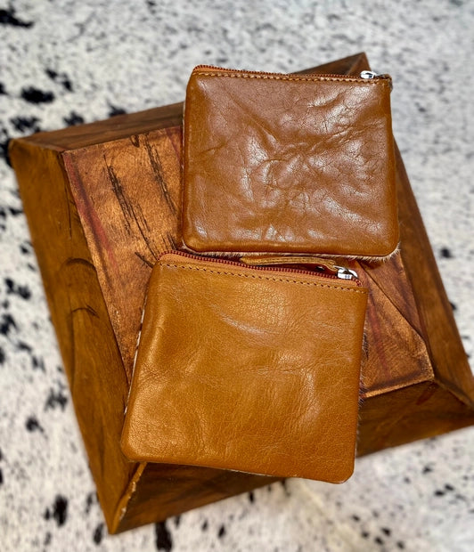 Boots Cowhide Leather Coin Pouch