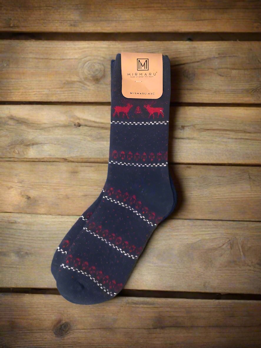 Women's Reindeer Wool Blend Crew Socks