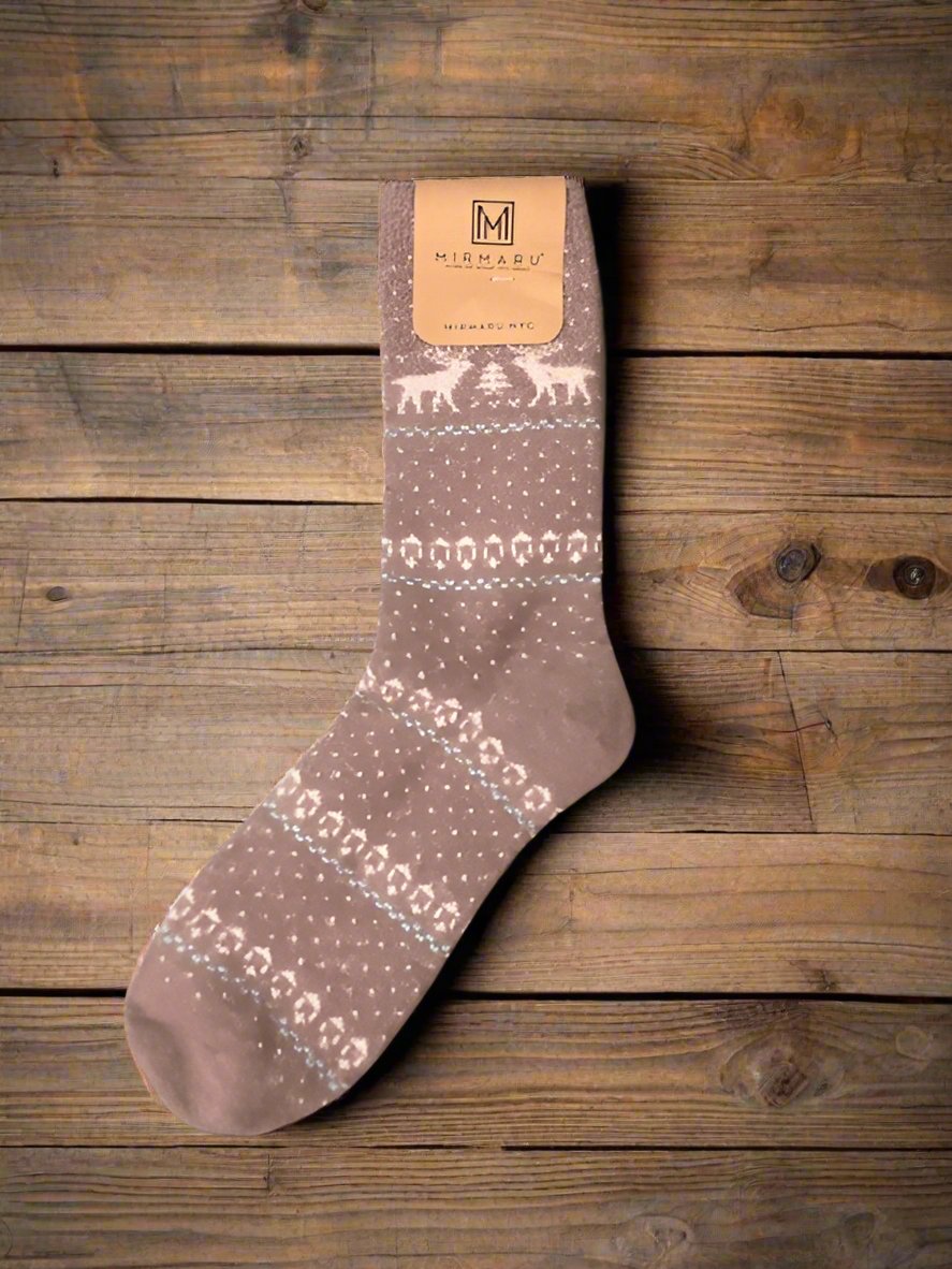 Women's Reindeer Wool Blend Crew Socks