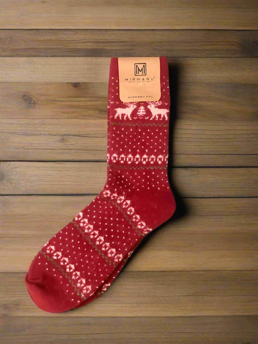 Women's Reindeer Wool Blend Crew Socks