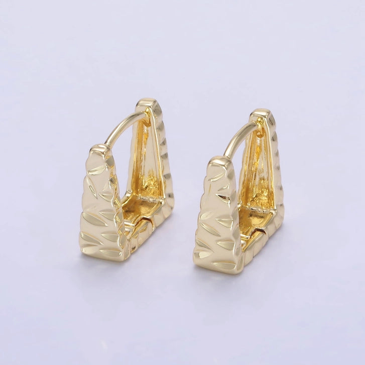 14K Gold Filled 13mm Hammered Square Earrings