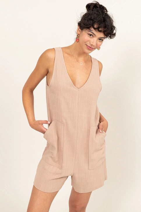 Linen Sleeveless Romper