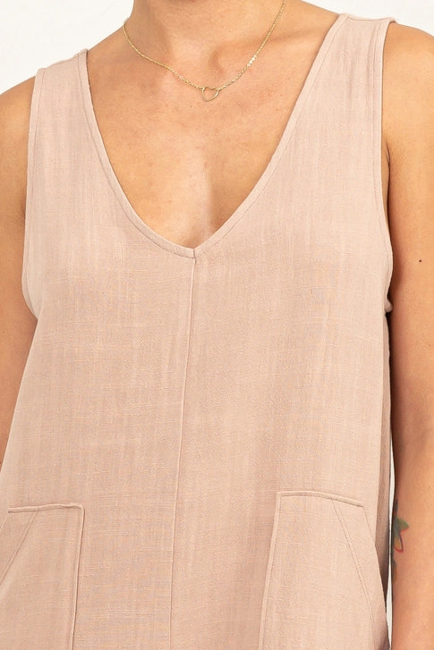 Linen Sleeveless Romper