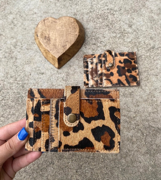 Leopard Cowhide Credit Card Wallet