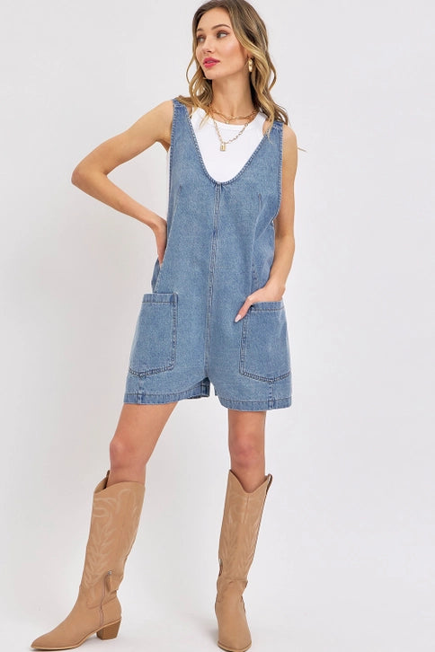 Denim Overall Romper