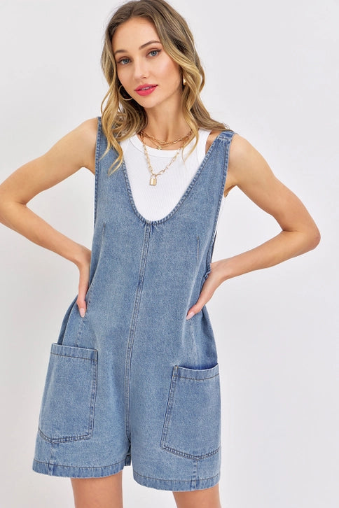 Denim Overall Romper