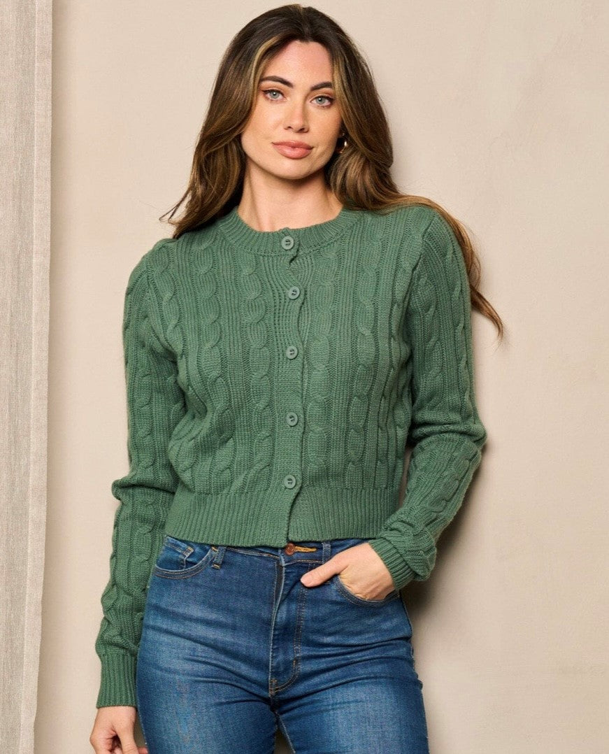 Women's L/S Button Closure Sweater