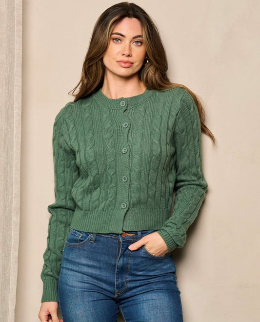 Women's L/S Button Closure Sweater