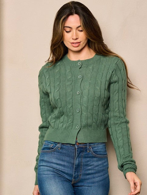 Women's L/S Button Closure Sweater