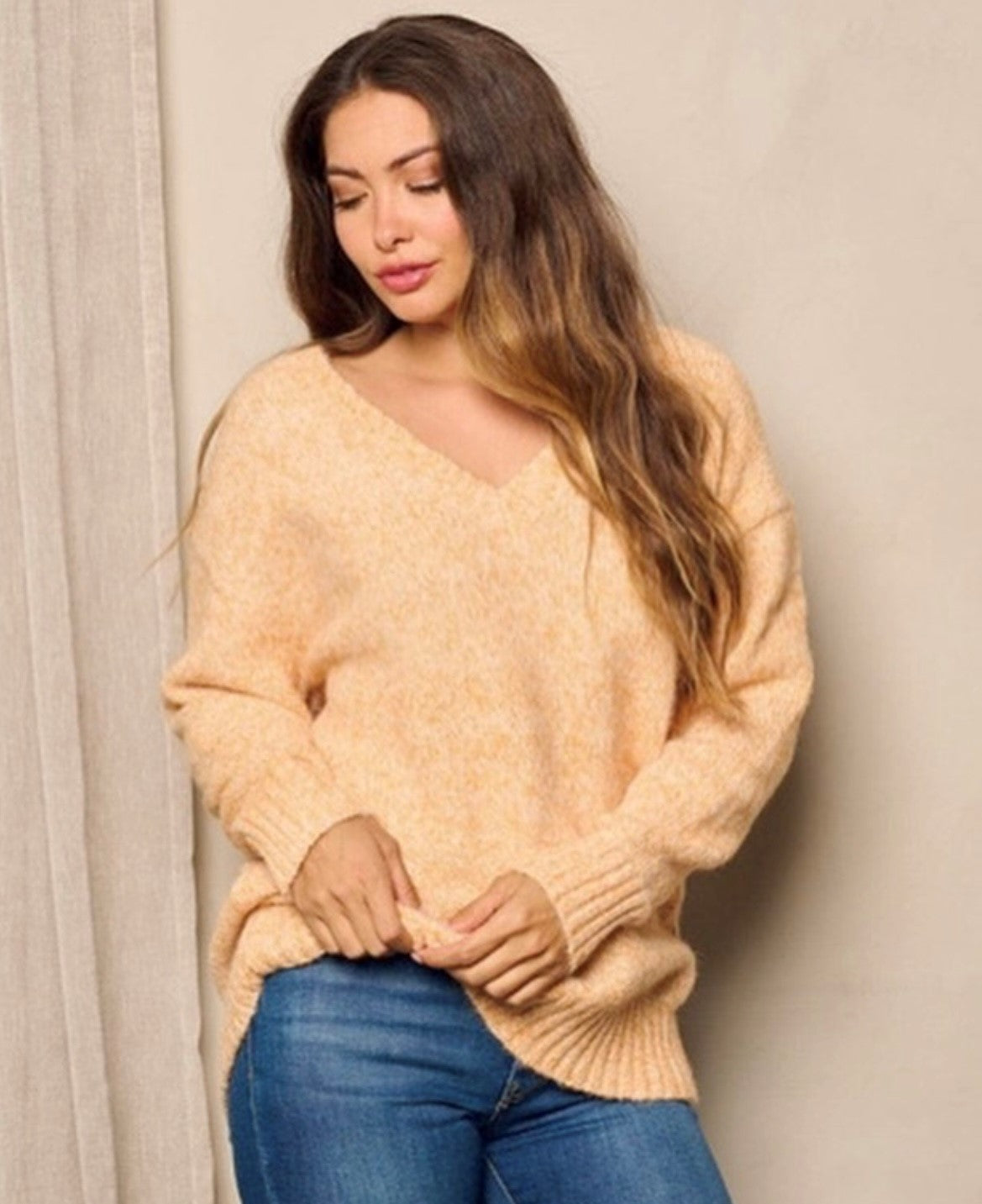 Women's L/S V-Neck Pullover Sweater