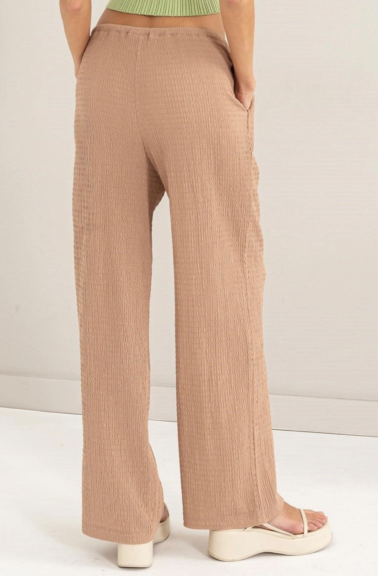 Knit Wide Leg Drawstring Pants