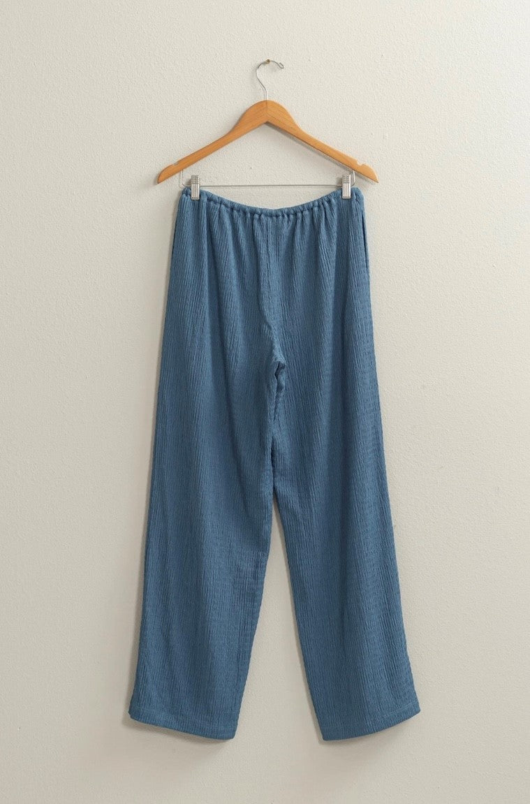 Knit Wide Leg Drawstring Pants