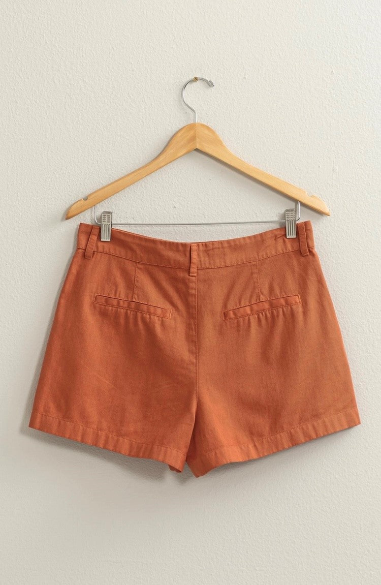 High Waisted Pleated Shorts