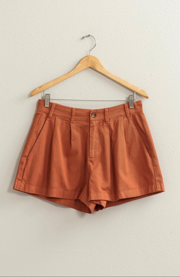 High Waisted Pleated Shorts