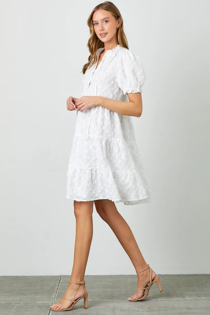 Texture Woven Tiered Dress