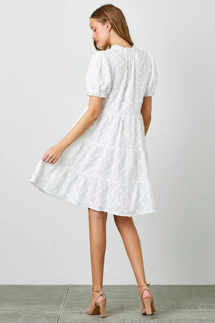 Texture Woven Tiered Dress