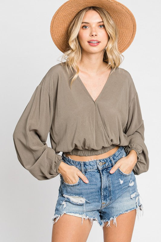 Washed Surplice Top