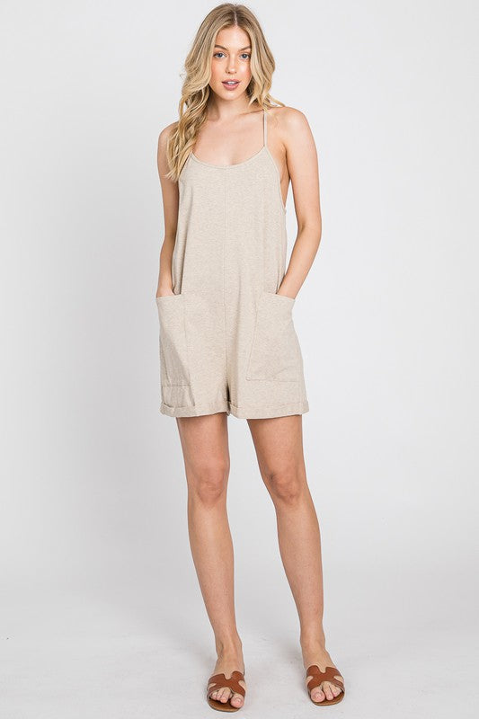 Patched Pocket Relaxed Romper